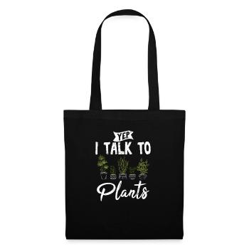 Oui, je parle à des plantes Propriétaire de plantes succulentes Drôle P - Sac en tissu - noir - Devant