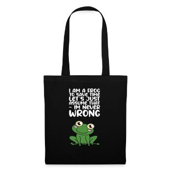 Je suis une grenouille - Sac en tissu - noir - Devant
