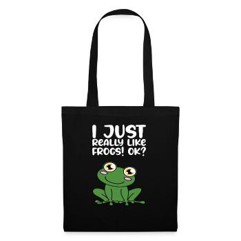 J’aime beaucoup les grenouilles - Sac en tissu - noir - Devant