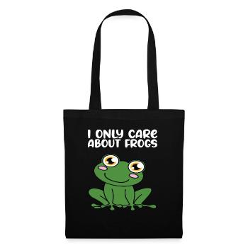 Je ne m’intéresse qu’aux grenouilles - Sac en tissu - noir - Devant