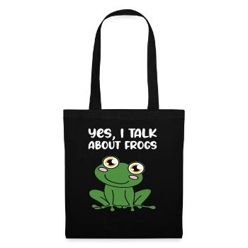 Oui, je parle de grenouilles - Sac en tissu - noir - Devant