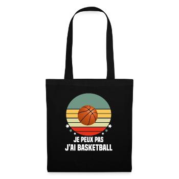 je peux pas j'ai basketball vintage - Sac en tissu - noir - Devant