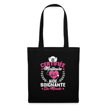Certifiée meilleure aide-soignante du monde - Sac en tissu - noir - Devant