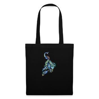 Peacock I Peacock Eye Motif with Peacock Feather - Tote Bag - black - Front