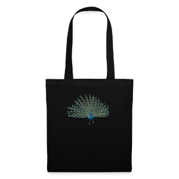 Peacock I Peacock Eye Motif with Peacock Feather - Tote Bag - black - Front