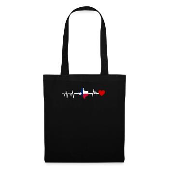 Texas herzschlag geschenk - Stoffbeutel - Schwarz - Vorne