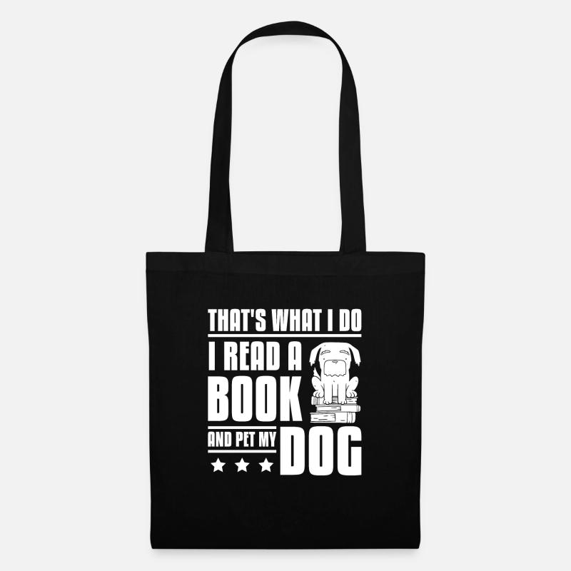 Read a book and pet a dog - Stoffbeutel - Schwarz