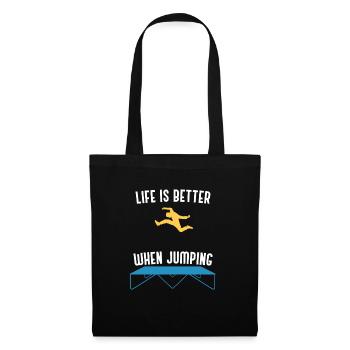 Life With Jumping Trampoline Hobby Sports - Tote Bag - black - Front