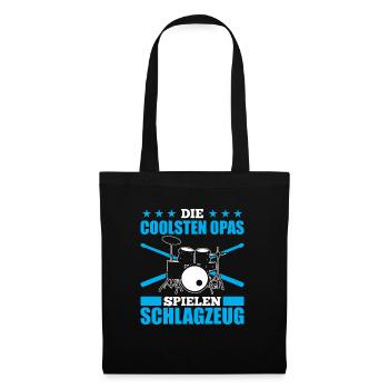 Die Coolsten Opas Spielen Schlagzeug Schlagzeuger - Stoffbeutel - Schwarz - Vorne
