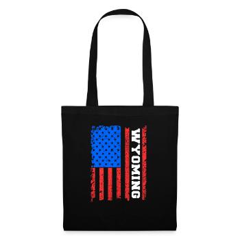 Wyoming Usa flaggen geschenk - Stoffbeutel - Schwarz - Vorne