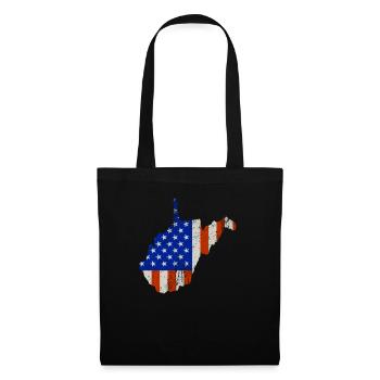 West Virginia Home Usa flaggen geschenk - Stoffbeutel - Schwarz - Vorne
