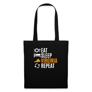 Eat Sleep Virginia Repeat Cadeau - Sac en tissu - noir - Devant