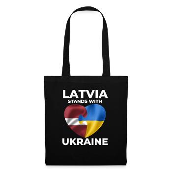 Latvia supports Ukraine - Tote Bag - black - Front