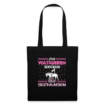 Voltigieren Volti Voltigier Pferde Pferdemädchen - Stoffbeutel - Schwarz - Vorne