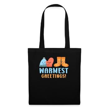 Warmest Greetings Snow Snowy Climate Winter Season - Tote Bag - black - Front