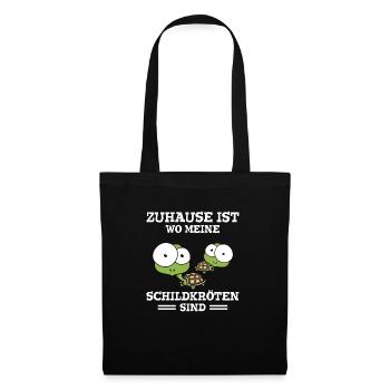Zuhause Ist Wo Meine Schildkröten Sind - Stoffbeutel - Schwarz - Vorne
