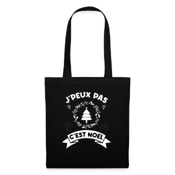 j'peux pas c'est noel noël Noël - Sac en tissu - noir - Devant