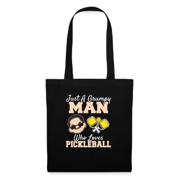 A Grumpy Man Who Loves Pickleball Funny Pickleball - Stoffbeutel - Schwarz - Vorne