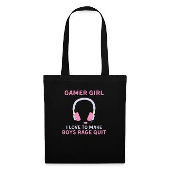 Gamer Girl Funny Quote Gaming Girls Teens - Stoffbeutel - Schwarz - Vorne