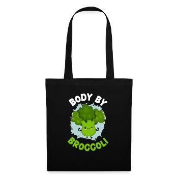 Body By Brokkoli Gemüse Vegan Broccoholic - Stoffbeutel - Schwarz - Vorne