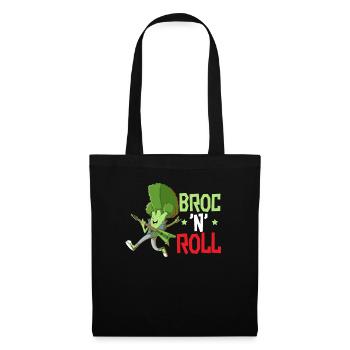 Broc N' Roll Broccoholic Vegetable Vegetarian - Tote Bag - black - Front
