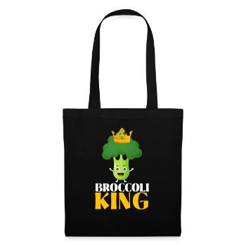 Brokkoli King Broccoholic Gemüse vegetarisch - Stoffbeutel - Schwarz - Vorne
