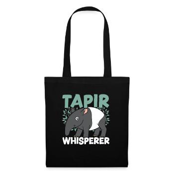 Tapir Flüsterer Wildtier Tier Zoowärter Tapir - Stoffbeutel - Schwarz - Vorne
