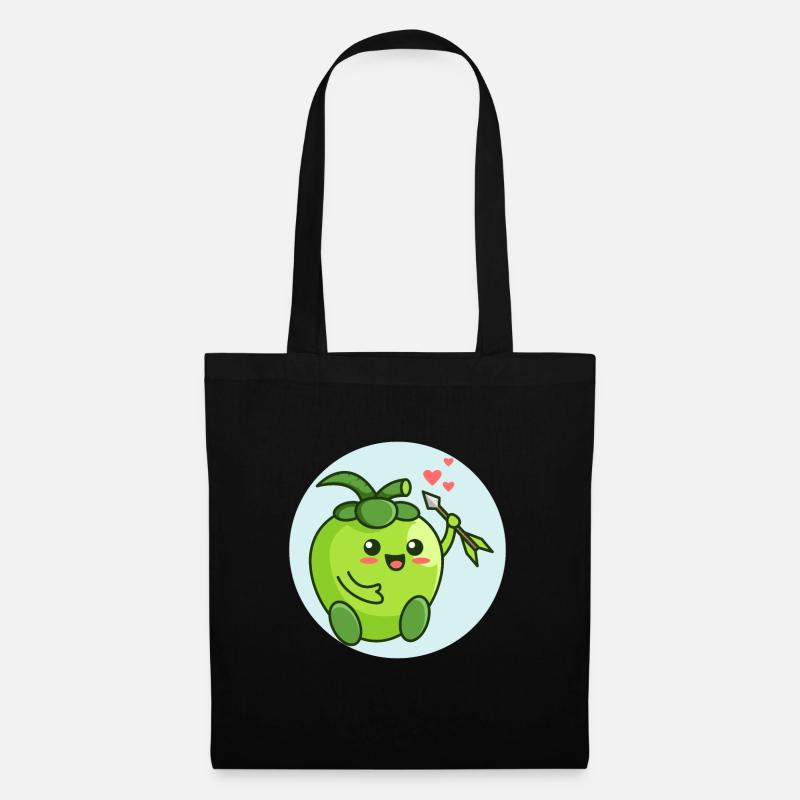 Cute organic apple - Tote Bag - black