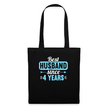 Best Husband Since 4 Years 4th Wedding Day - Stoffbeutel - Schwarz - Vorne