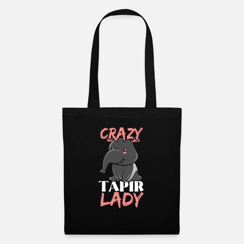 Crazy Tapir Lady Tier Tierpfleger Tapir - Stoffbeutel - Schwarz