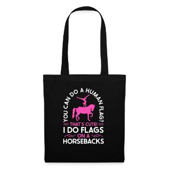 Voltigieren I Do Flags on a Horseback - Stoffbeutel - Schwarz - Vorne