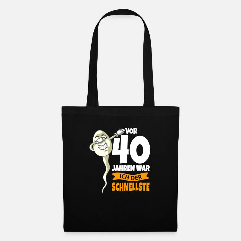 40. Geburtstag Geschenk Sperma 40 Jahre alt - Stoffbeutel - Schwarz