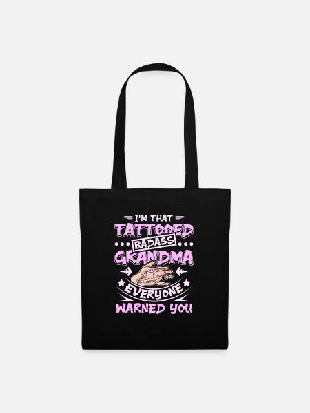 Tattooed badass grandma - Stoffbeutel - Schwarz