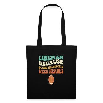 Lineman Because Quarterbacks Need Heroes - Sac en tissu - noir - Devant