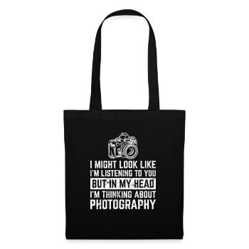 I'm Thinking About Photography Funny Camera Photog - Tote Bag - black - Front