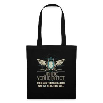 8 Jahre verheiratet kann tun 8.Hochzeitstag - Stoffbeutel - Schwarz - Vorne
