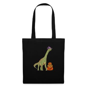 Brachiosaurus Witch Pumpkin Halloween Dinosaur - Tote Bag - black - Front