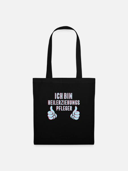 Lustiges Motiv Ich bin Heilerziehungspfleger - Stoffbeutel - Schwarz