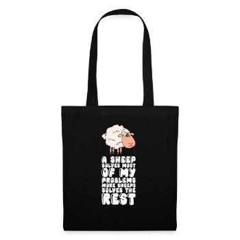 A sheep solves most of my problems - Tote Bag - black - Front