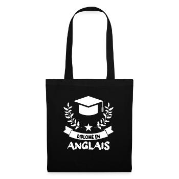 diplômé en anglais. - Sac en tissu - noir - Devant