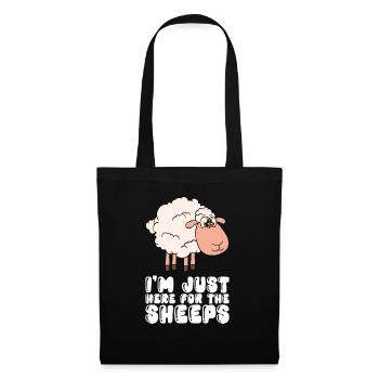 Je ne suis qu’à cause des moutons ici - Sac en tissu - noir - Devant