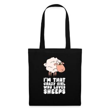 Je suis la fille folle qui aime les moutons - Sac en tissu - noir - Devant