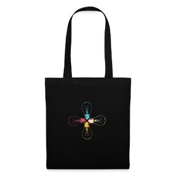 Idea Light Bulb Light Brain Cool Lamp Thinking 3 - Tote Bag - black - Front