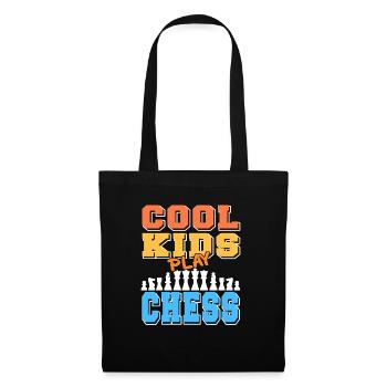 Cool Kids Play Chess Awesome Retro T-Shirt - Stoffbeutel - Schwarz - Vorne