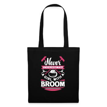 Joueur de curling pour une joueuse de curling drôle - Sac en tissu - noir - Devant