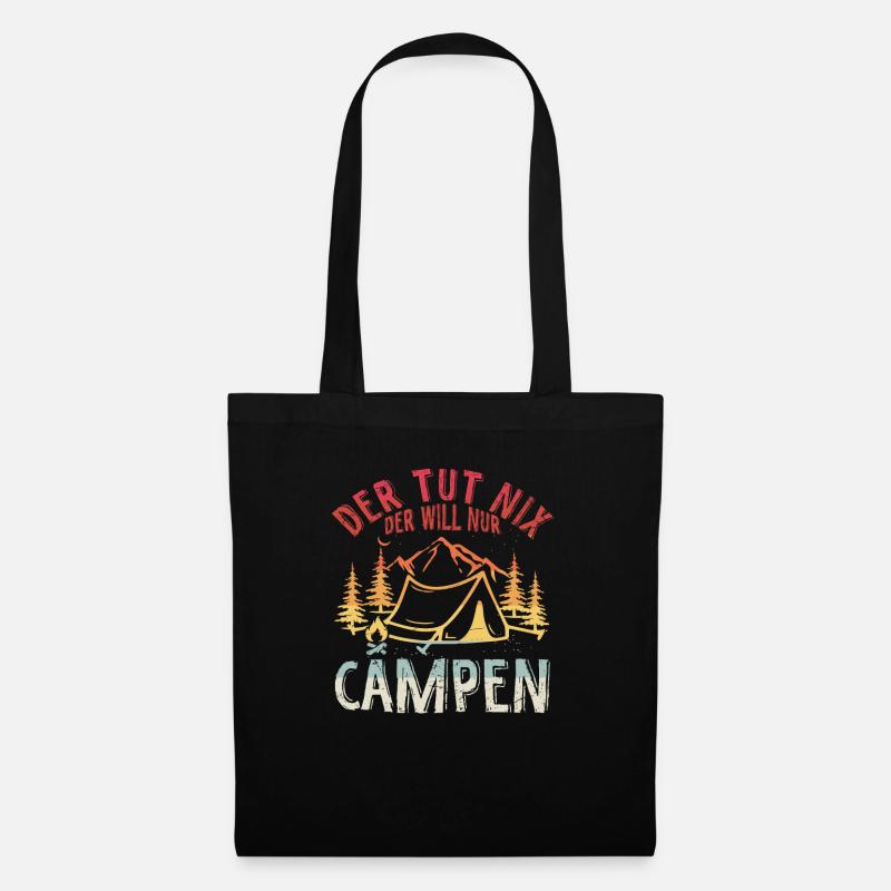 Der tut nix Der will nur Campen Camper Camping Ges - Stoffbeutel - Schwarz