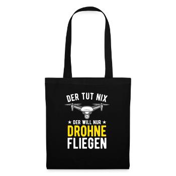 Der Tut Nix Der Will Nur Drohne Fliegen Drohnen - Stoffbeutel - Schwarz - Vorne