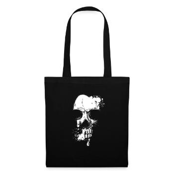 Skull Head and Scarf Gothic Bones Aesthetic Dark - Tote Bag - black - Front