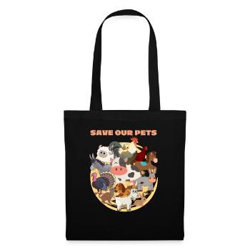 Sauvez nos animaux de compagnie - Sac en tissu - noir - Devant