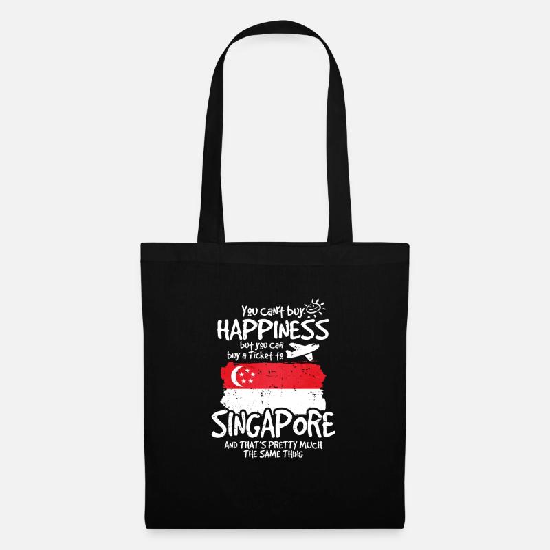 Singapur - Stoffbeutel - Schwarz
